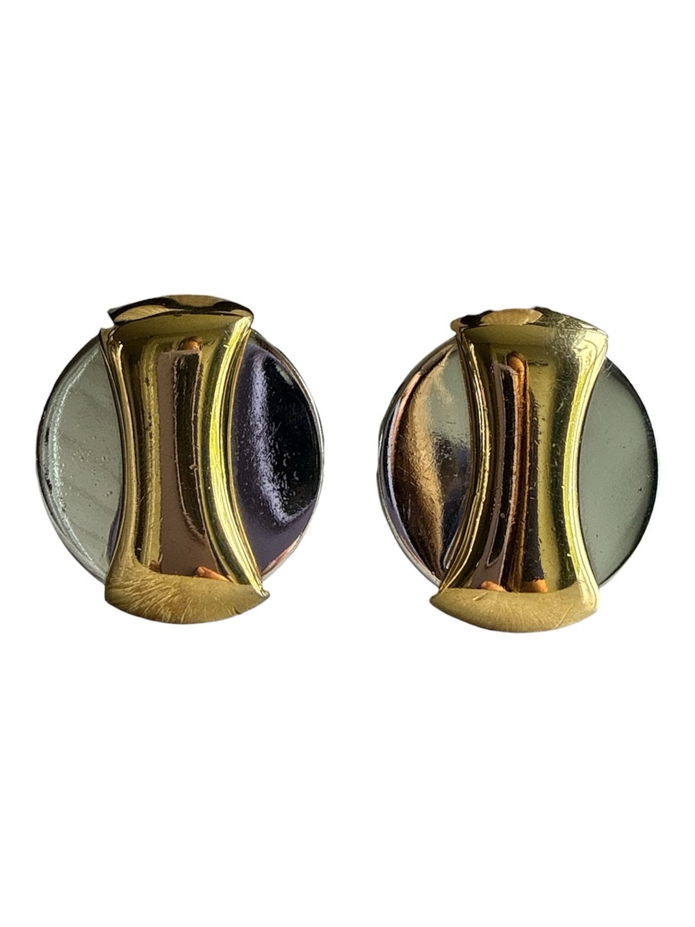 Alexis Kirk Mixed Metal Clip On Statement Earrings Vintage